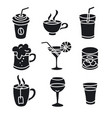 beverages icons set vector image vector image