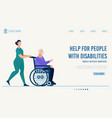 clinic landing page offer help for disabled people vector image