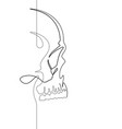 human skull continuous line art vector image