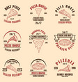 set pizza house pizzeria emblems design vector image