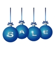 blue christmas balls with silver word sale vector image vector image