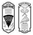 flyer pizzeria design elements for logo label vector image