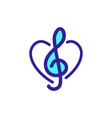 musical key icon isolated contour symbol vector image