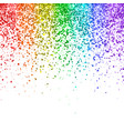 rainbow falling glitter on white background vector image vector image
