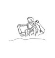 son sitting on neck of father vector image