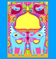 indian frame with birds elephants and flowers vector image