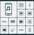 music icons set collection of mute song sound vector image