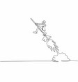 single continuous line drawing businesswoman vector image