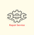 black outline repair service logo vector image