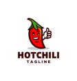 cute red chili cartoon character logo design vector image vector image