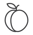 peach line icon fruit and diet graphics vector image