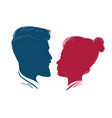 portrait of man and woman head profile vector image