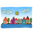 cartoon town vector image vector image