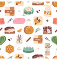 handmade soap seamless pattern repeating design vector image vector image