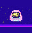 pixel art astronaut reflection in space suit vector image vector image