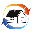 red blue arrows around house silhouette design vector image vector image