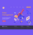 sales management isometric landing page vector image