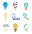 bulb idea icons set vector image vector image