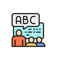 foreign language lessons training flat color line vector image vector image