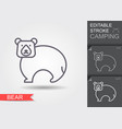line bear icon outline symbol for website design vector image vector image