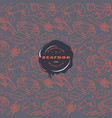 seamless pattern and emblem for seafood shop vector image