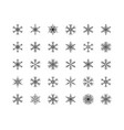 big set of snowflakes winter christmas xmas vector image