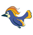 blue hoopoe character funny cartoon bird flying vector image