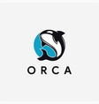 minimalist jumping orca logo icon template vector image