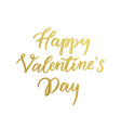 happy valentine day golden hearts greeting card vector image