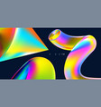 set of colored 3d objects on a dark background vector image vector image