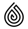 water drop symbol black sign for logo vector image vector image