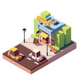 isometric ticket office building vector image