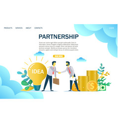 partnership website landing page design vector image
