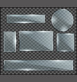 realistic set transparent glass plates photo vector image vector image