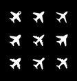 set glyph icons plane vector image vector image
