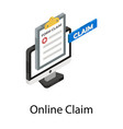 online claim vector image vector image