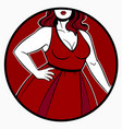 women dress on plus size model vector image