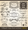 calligraphic design elements and frames vintage vector image