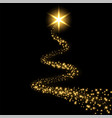 star trail isolated black background gold magic vector image