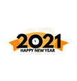 2021 text logo design happy new year label vector image vector image