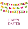 easter greeting card with garlands vector image vector image