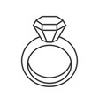 gemstone ring jewelry related outline icon vector image
