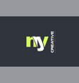 green letter ny n y combination logo icon company vector image vector image