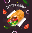 poster template with doner kebab or shawarma vector image vector image