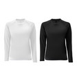 t shirt template long sleeve black white design vector image