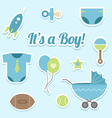 baby boy shower stickers vector image