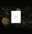 black marble gold glitter frame background vector image