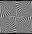 black white background with optical illusion vector image