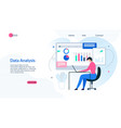landing page presents effective data analysis app vector image