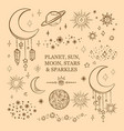 planet sun moon astronomic occult astrologic vector image